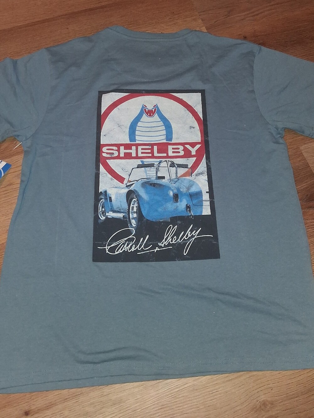XL Selby Men's Graphic Tee in Slate Blue with Blue Cobra Print